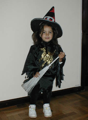 Raphaela dressed for Halloween at TopKids, October 2004