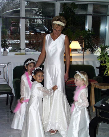 Natasha, Kamila, Helle and Mathilde in Aarhus, January 2004