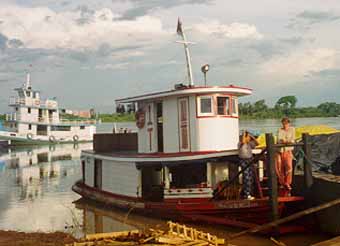 Lykke on boat on Rio Negro