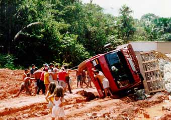 Truck blocking the road