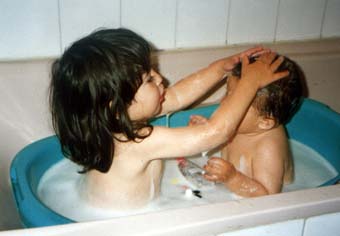 Kamila getting her hair washed by Natasha