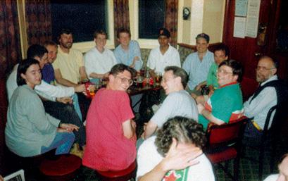 After-cricket drinks in a pub