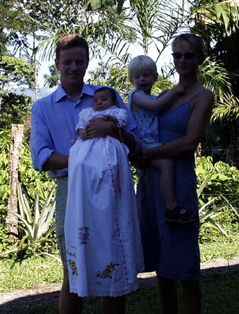 Raphaela with her godparents and cousin