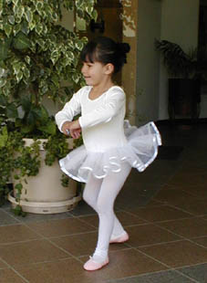 Kamila preparing for her first ballet exam