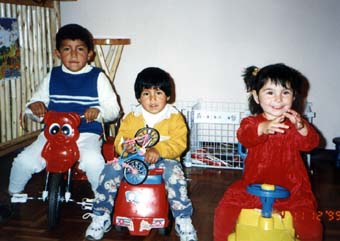 Natasha, Elvia & Augusto in the living room