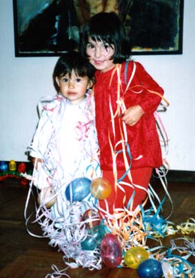Kamila and Natasha New Years day 2001