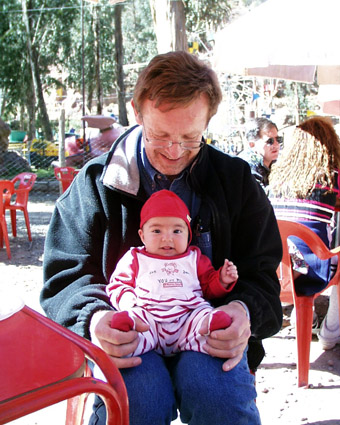 Raphaela 3 months old with her grandfather